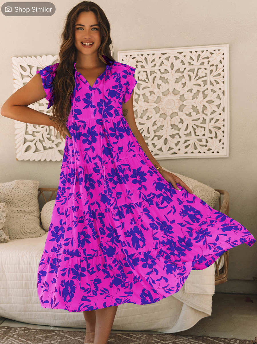 floral tiered maxi dress Floral Tiered Maxi Dress – Roses on the Vine