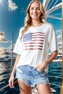 ET7627-10  FLAG PATCH TOP: 2-2-2 (S-M-L) / NAVY