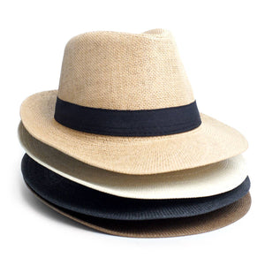 Spring/Summer Wide Brim Fedora Hat: S/M / Straw