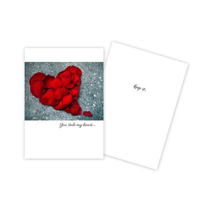 Rose Petal Heart Love Card