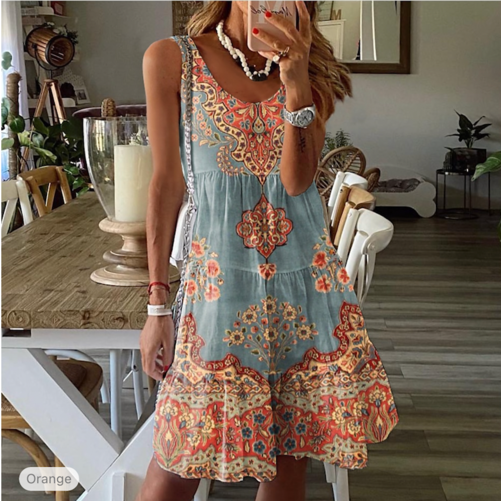 Sleeveless Tropical Sundress