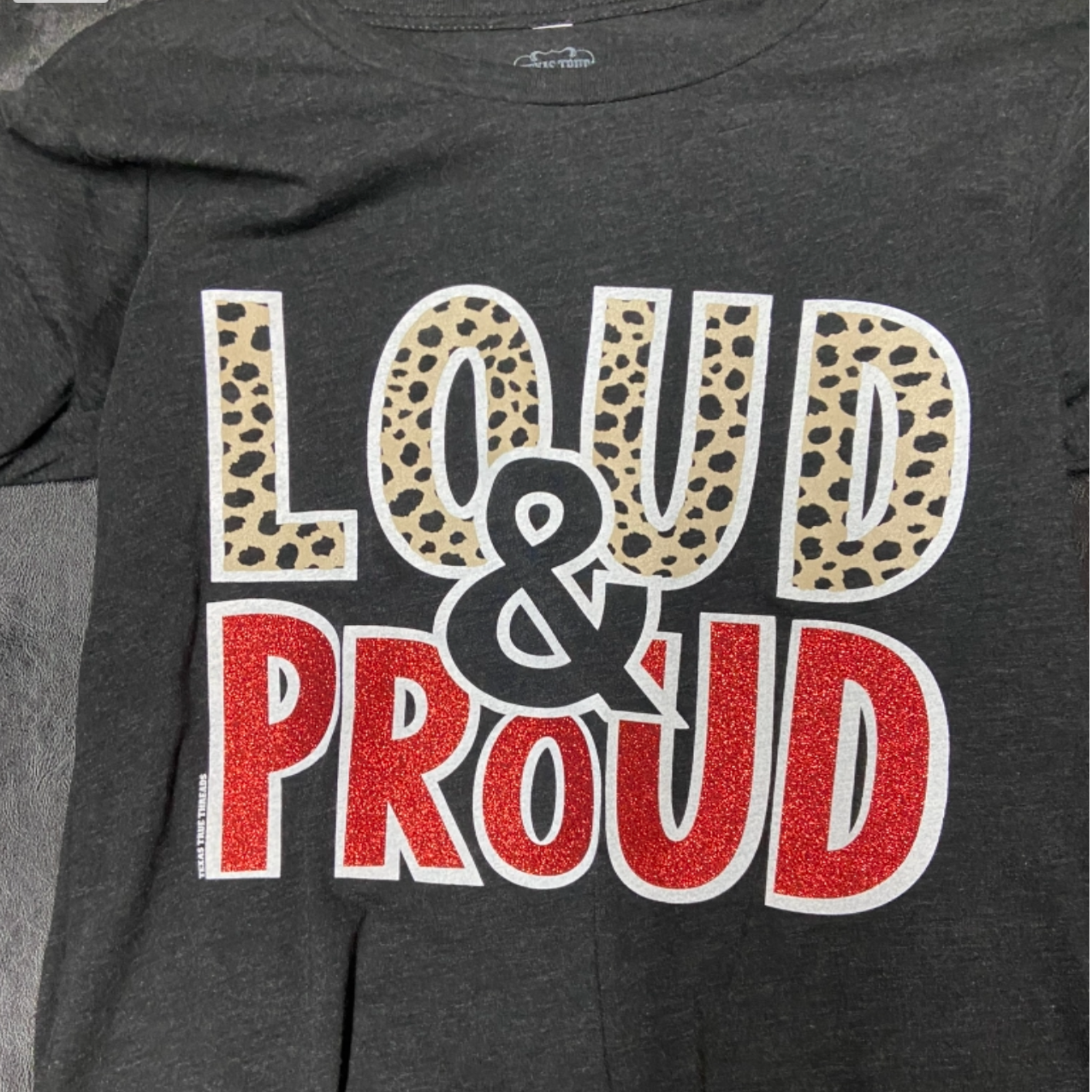 Leopard Loud & Proud Glitter T-Shirts Game Day