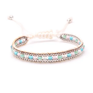 Boho Multicolored Faceted Crystal Japan Miyuki Glass Seed Beads Woven Bracelet