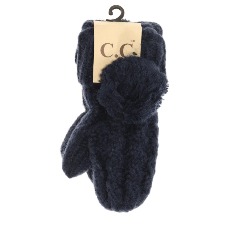 CC Kids Solid Cable Knit Gloves