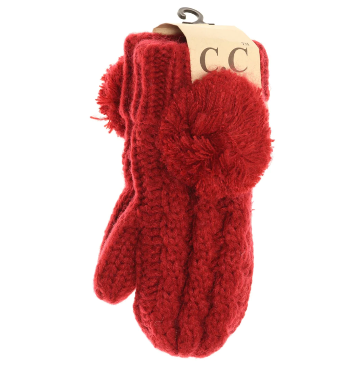 CC Kids Solid Cable Knit Gloves