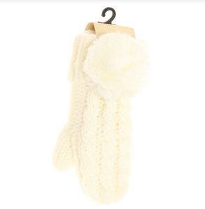 CC Kids Solid Cable Knit Gloves