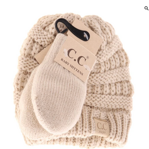 CC Pom Pom Beanie and Glove Set