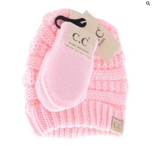 CC Pom Pom Beanie and Glove Set