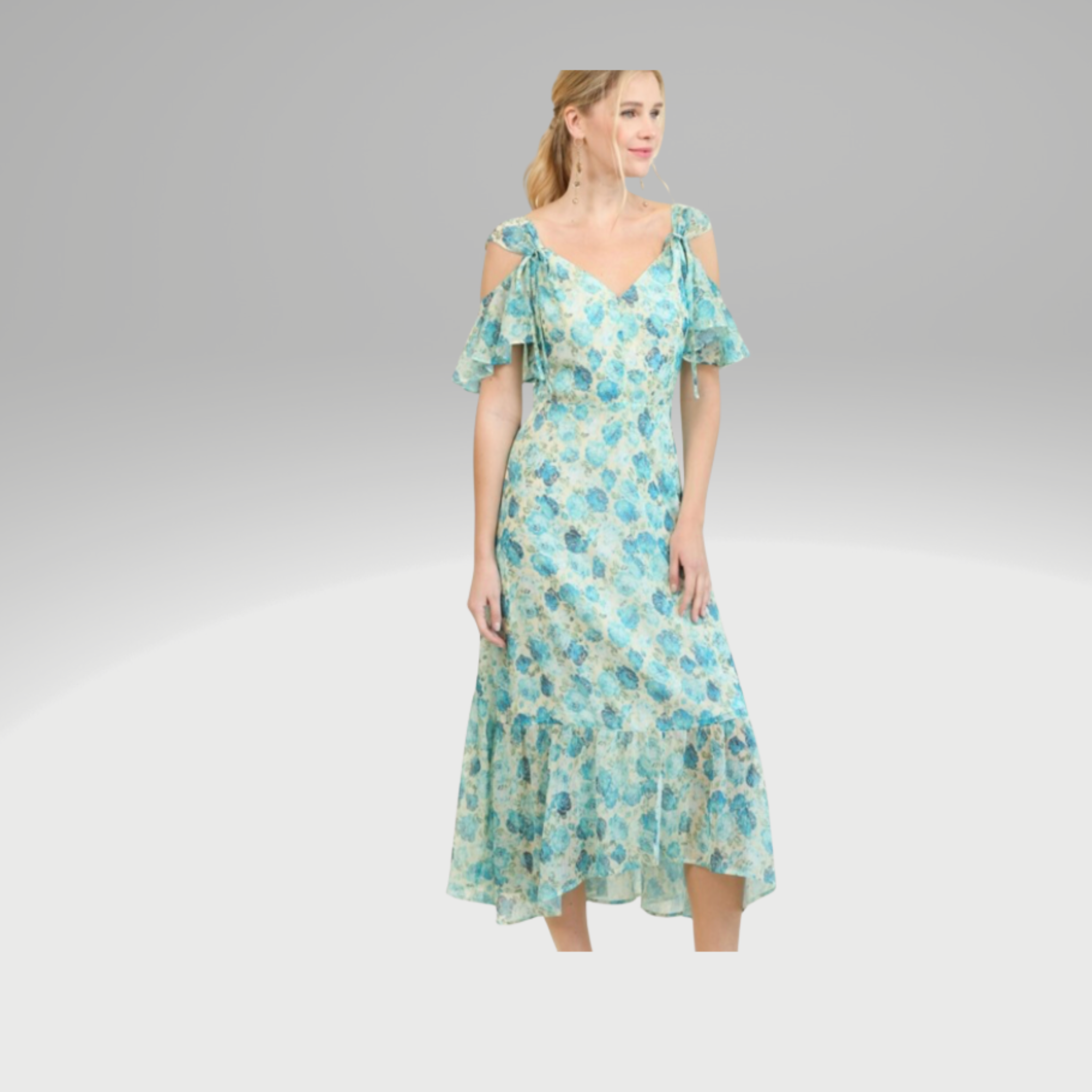 Floral Butterfly Sleeve Dress – Roses on the Vine Floral Butterfly Sleeve Dress – Roses on the Vine
