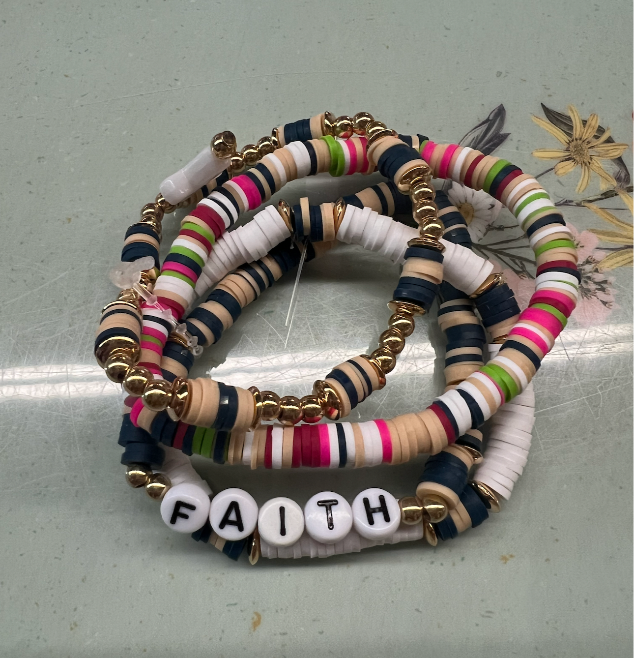 Boho Polymer Clay Beads Heishi Bracelets