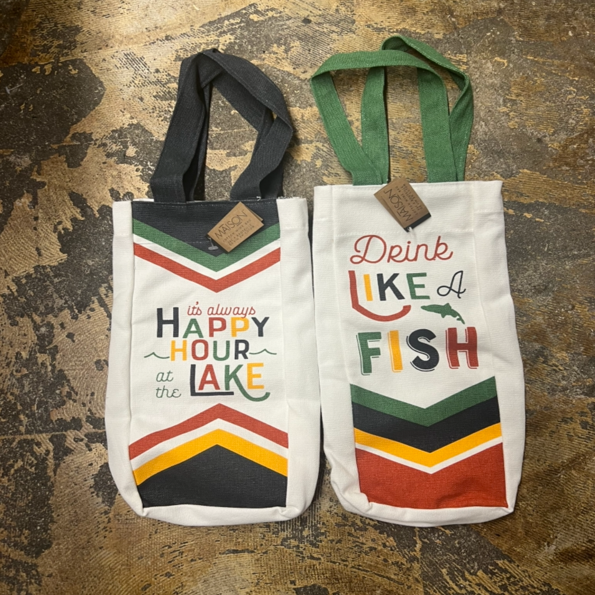 Lake Canvas Wine Bags