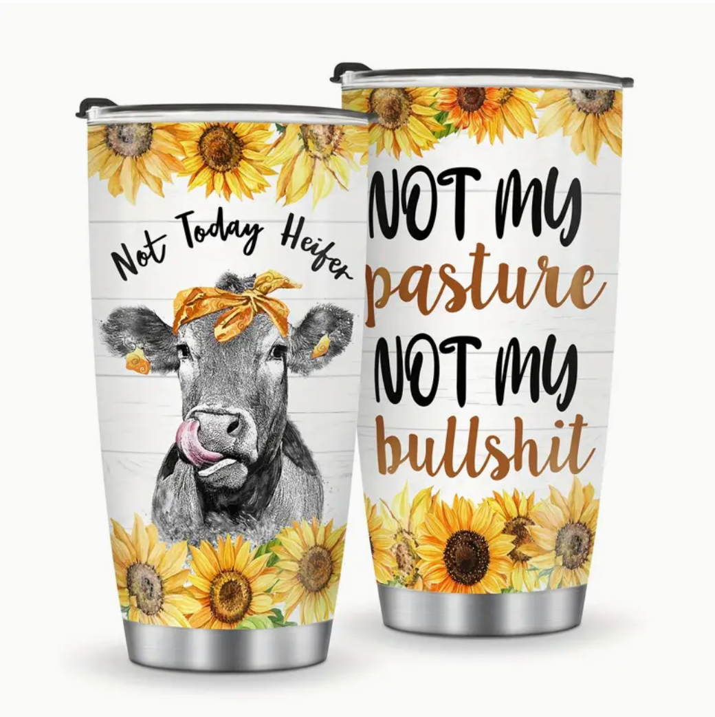 Sunflower Cow Tumbler