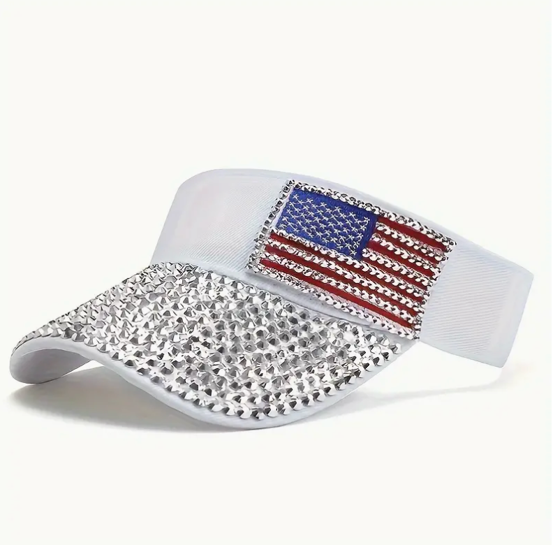 American Flag Rhinestone Visors