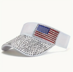 American Flag Rhinestone Visors