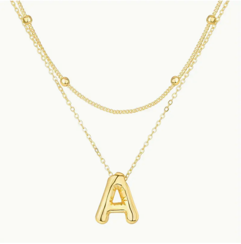 Bubble Initial Letter Necklace