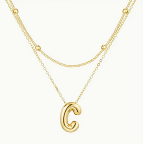 Bubble Initial Letter Necklace