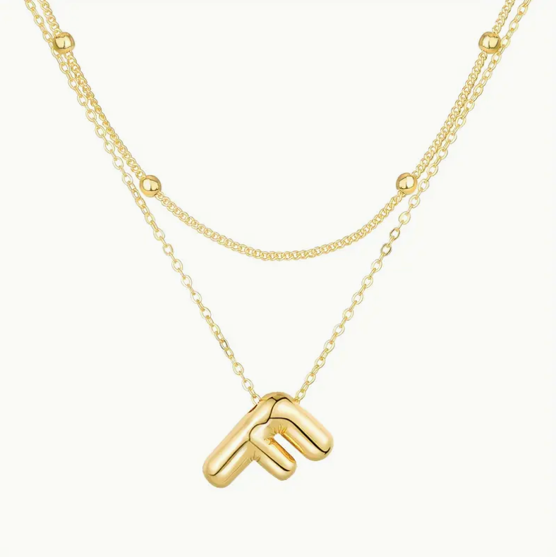 Bubble Initial Letter Necklace