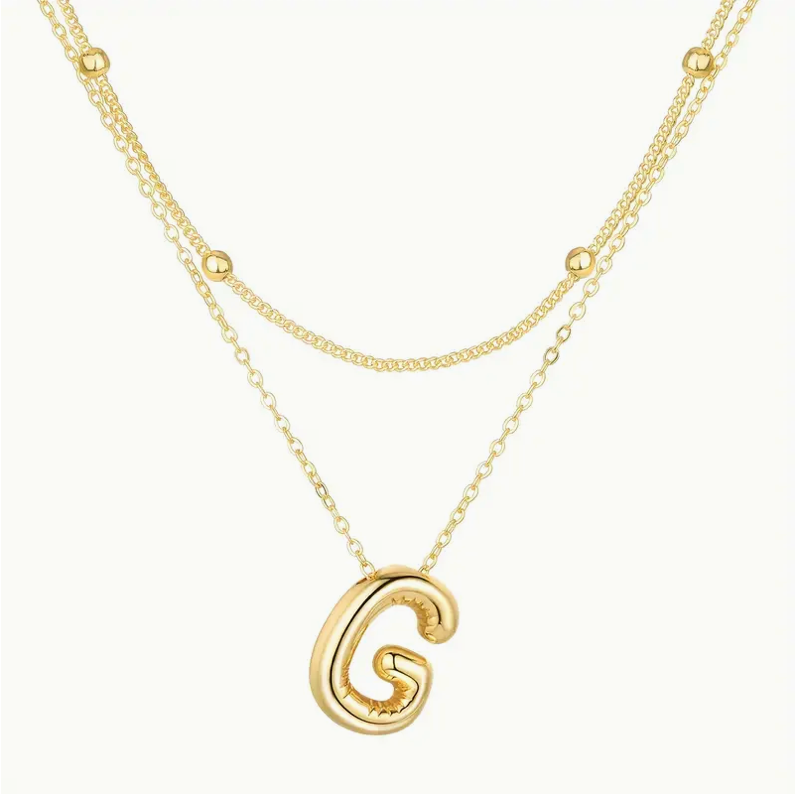 Bubble Initial Letter Necklace