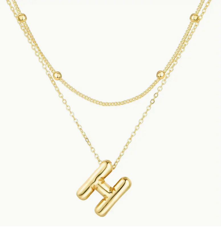 Bubble Initial Letter Necklace