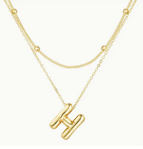 Bubble Initial Letter Necklace