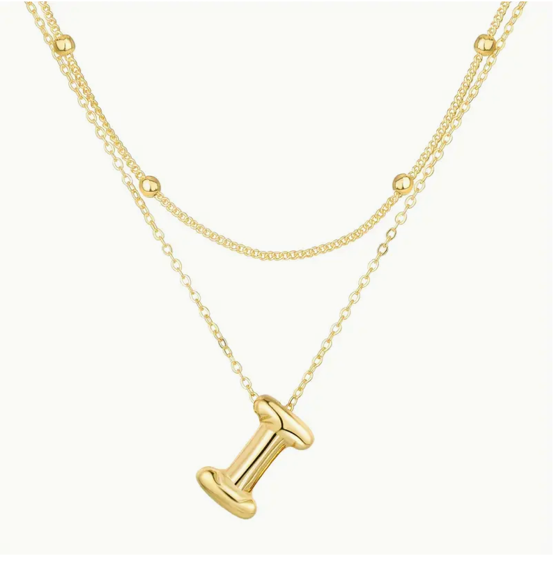 Bubble Initial Letter Necklace