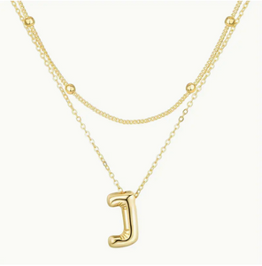 Bubble Initial Letter Necklace