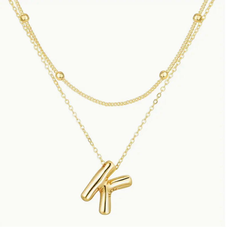 Bubble Initial Letter Necklace