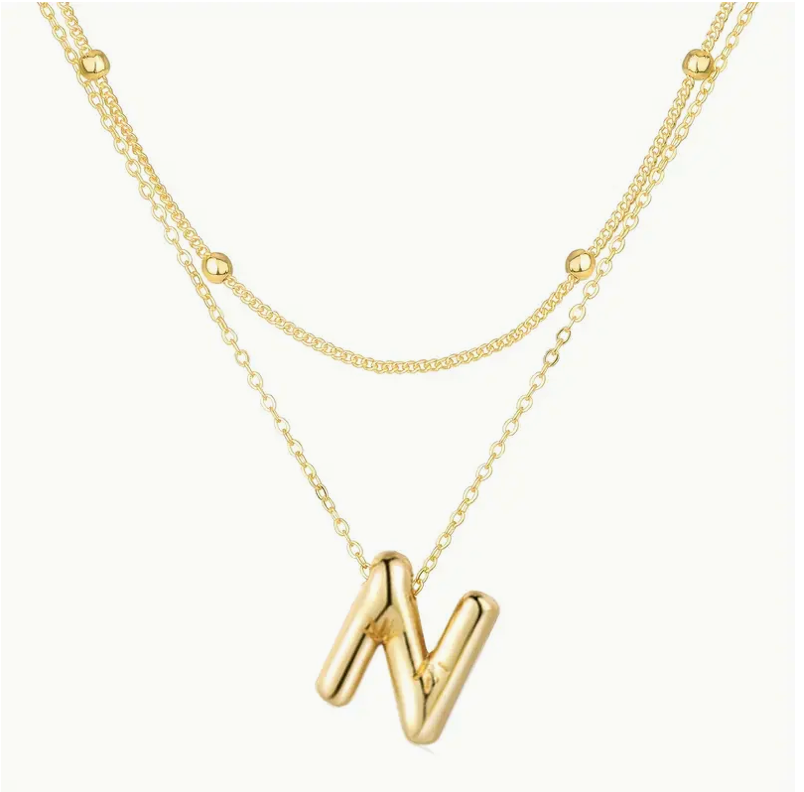 Bubble Initial Letter Necklace