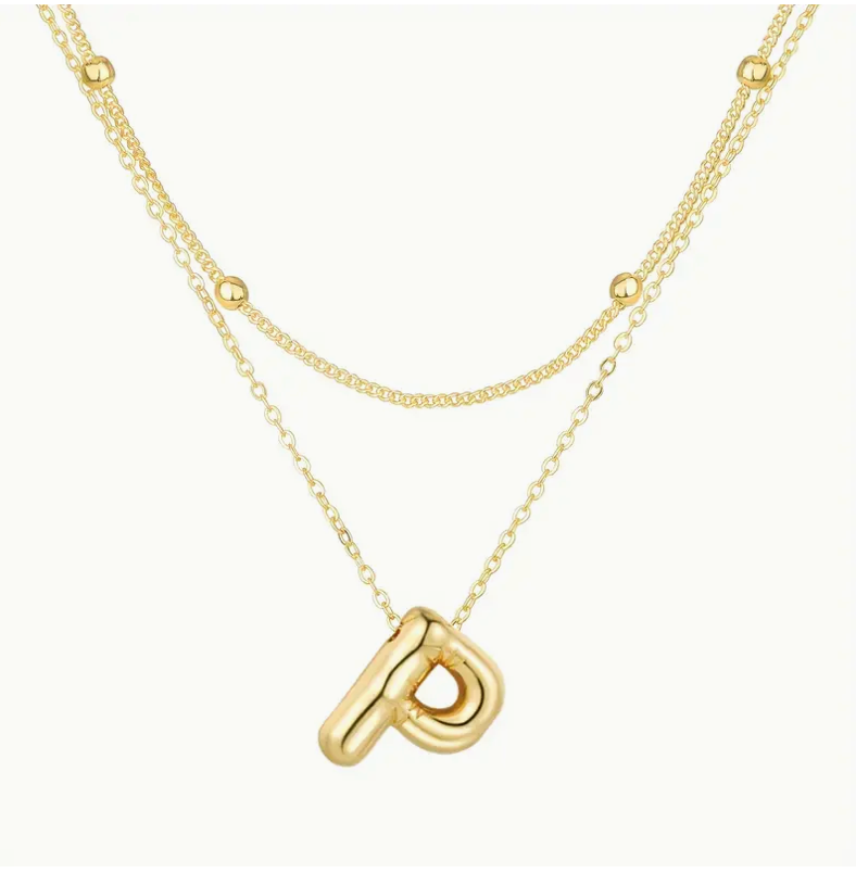 Bubble Initial Letter Necklace