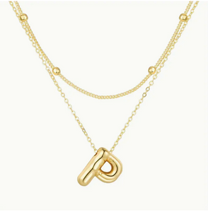 Bubble Initial Letter Necklace