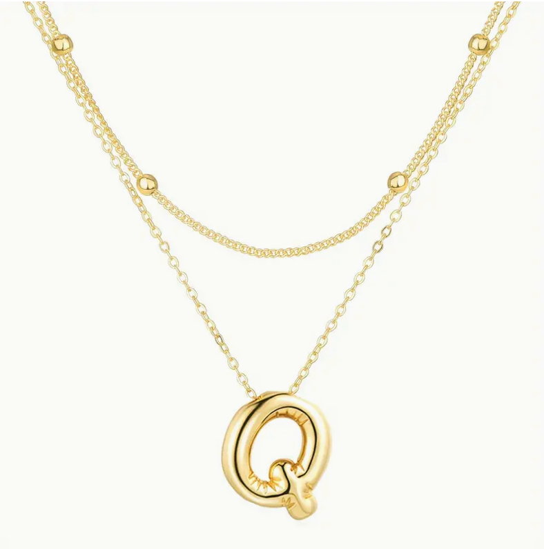 Bubble Initial Letter Necklace