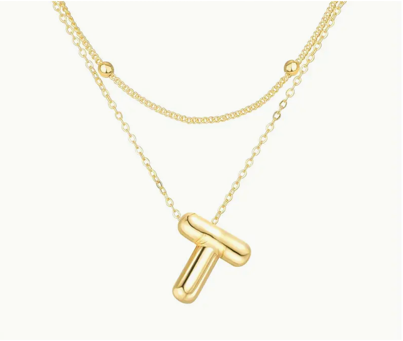 Bubble Initial Letter Necklace