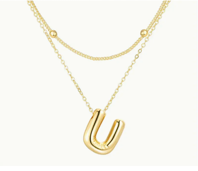 Bubble Initial Letter Necklace