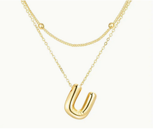 Bubble Initial Letter Necklace