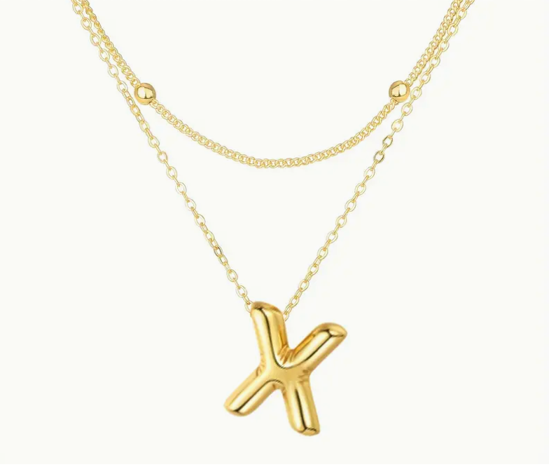 Bubble Initial Letter Necklace