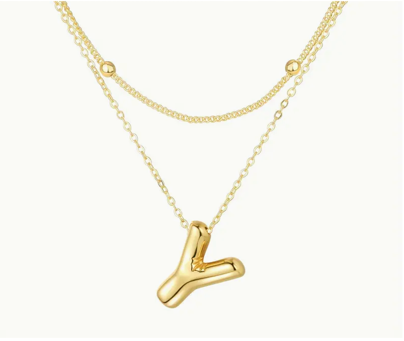 Bubble Initial Letter Necklace