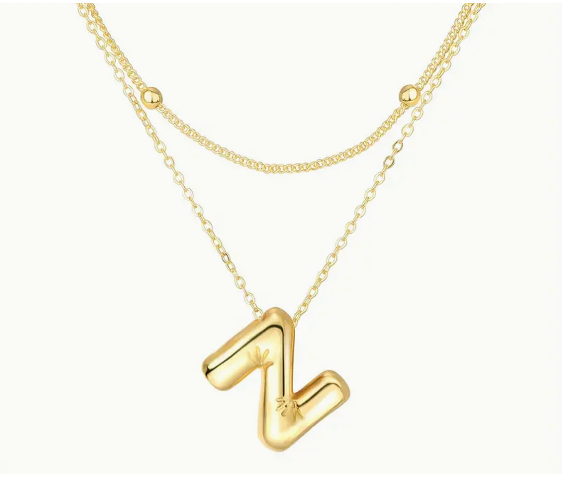 Bubble Initial Letter Necklace