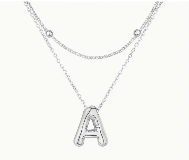 Bubble Initial Letter Necklace