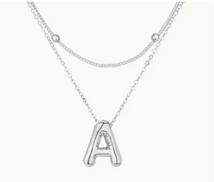 Bubble Initial Letter Necklace