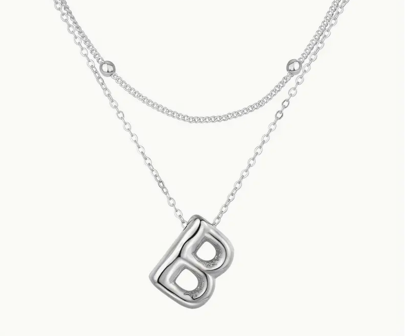 Bubble Initial Letter Necklace