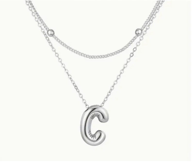 Bubble Initial Letter Necklace