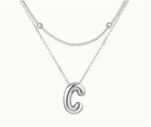 Bubble Initial Letter Necklace