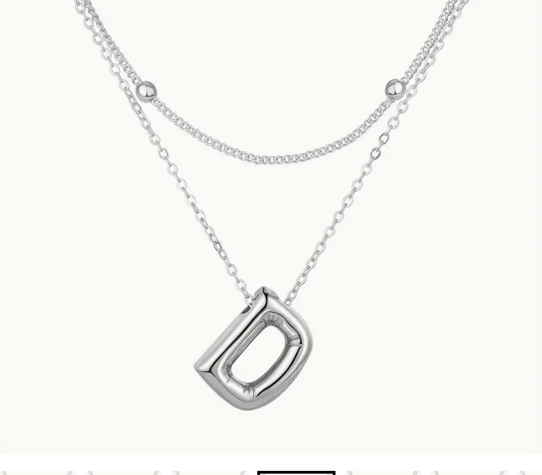 Bubble Initial Letter Necklace