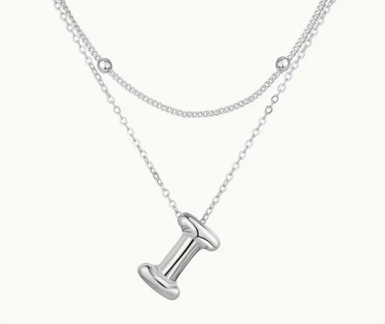 Bubble Initial Letter Necklace