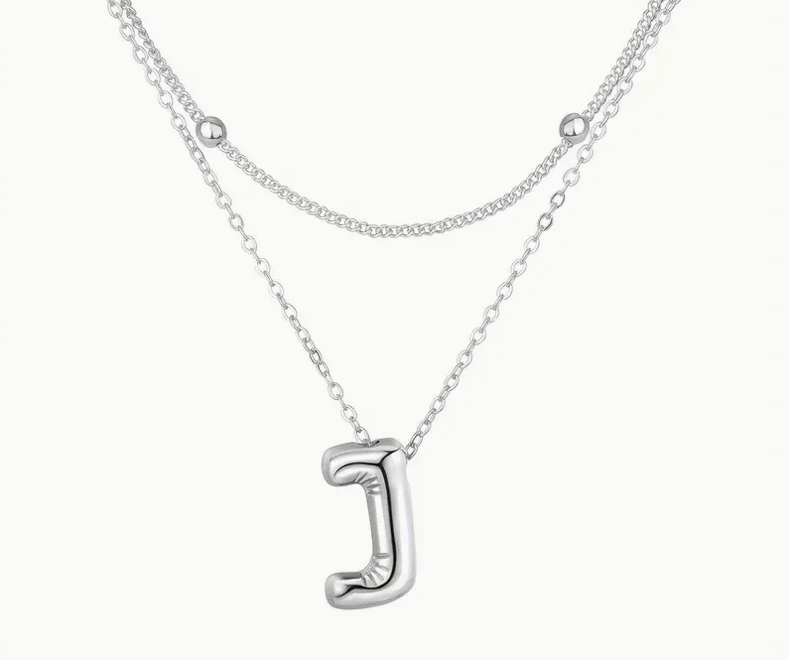 Bubble Initial Letter Necklace