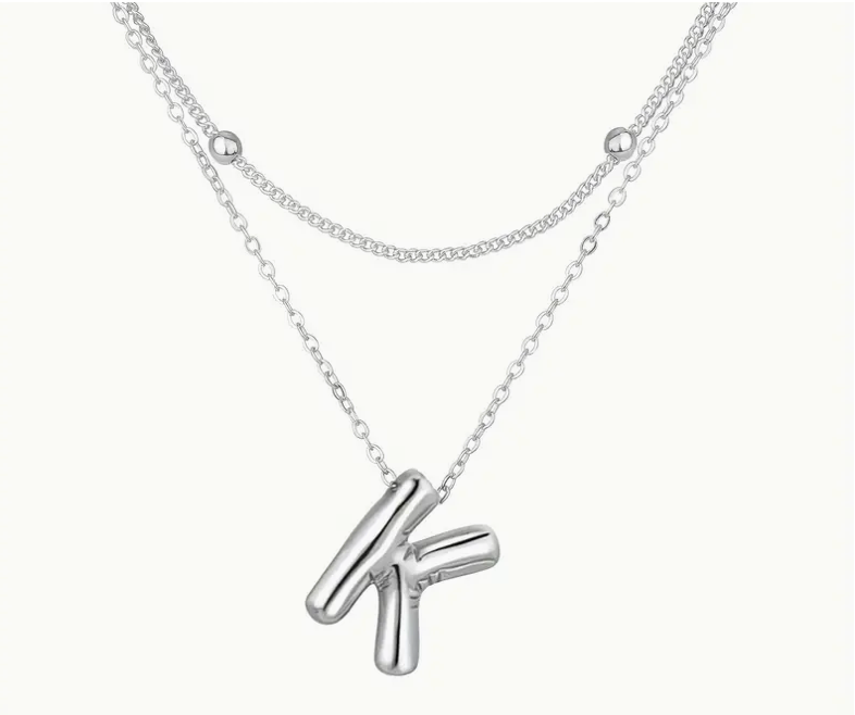 Bubble Initial Letter Necklace