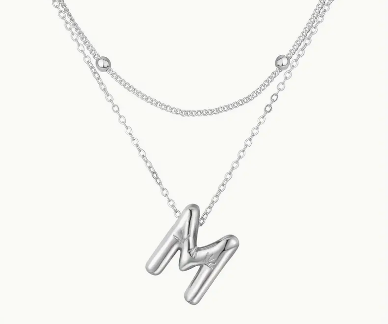 Bubble Initial Letter Necklace