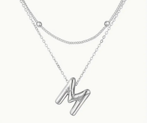 Bubble Initial Letter Necklace