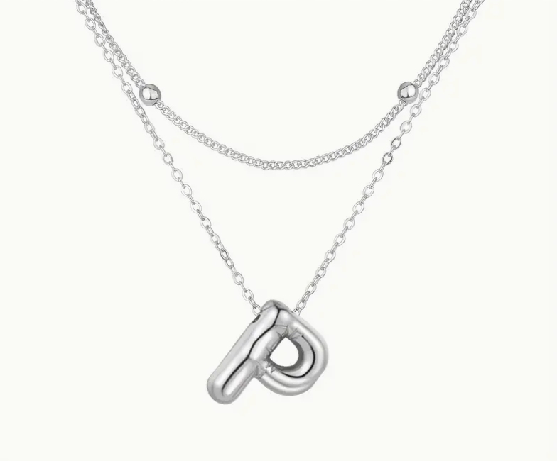 Bubble Initial Letter Necklace