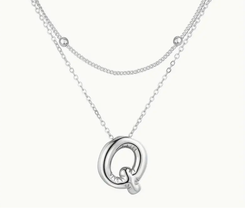 Bubble Initial Letter Necklace